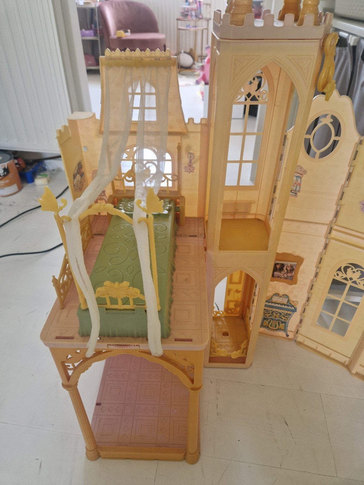 Groot vintage Barbie Kasteel Prinses en de Bedelaar Mattel, Ophalen, Gebruikt, Poppenhuis