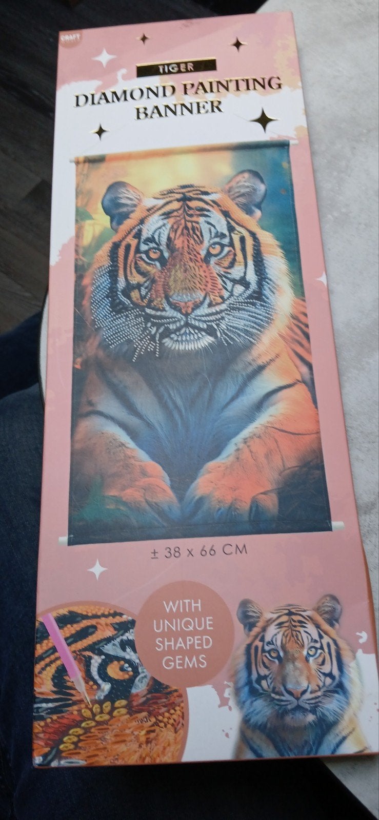 Diamond painting Banner Tijger, Ophalen of Verzenden, Nieuw, Knutselwerk