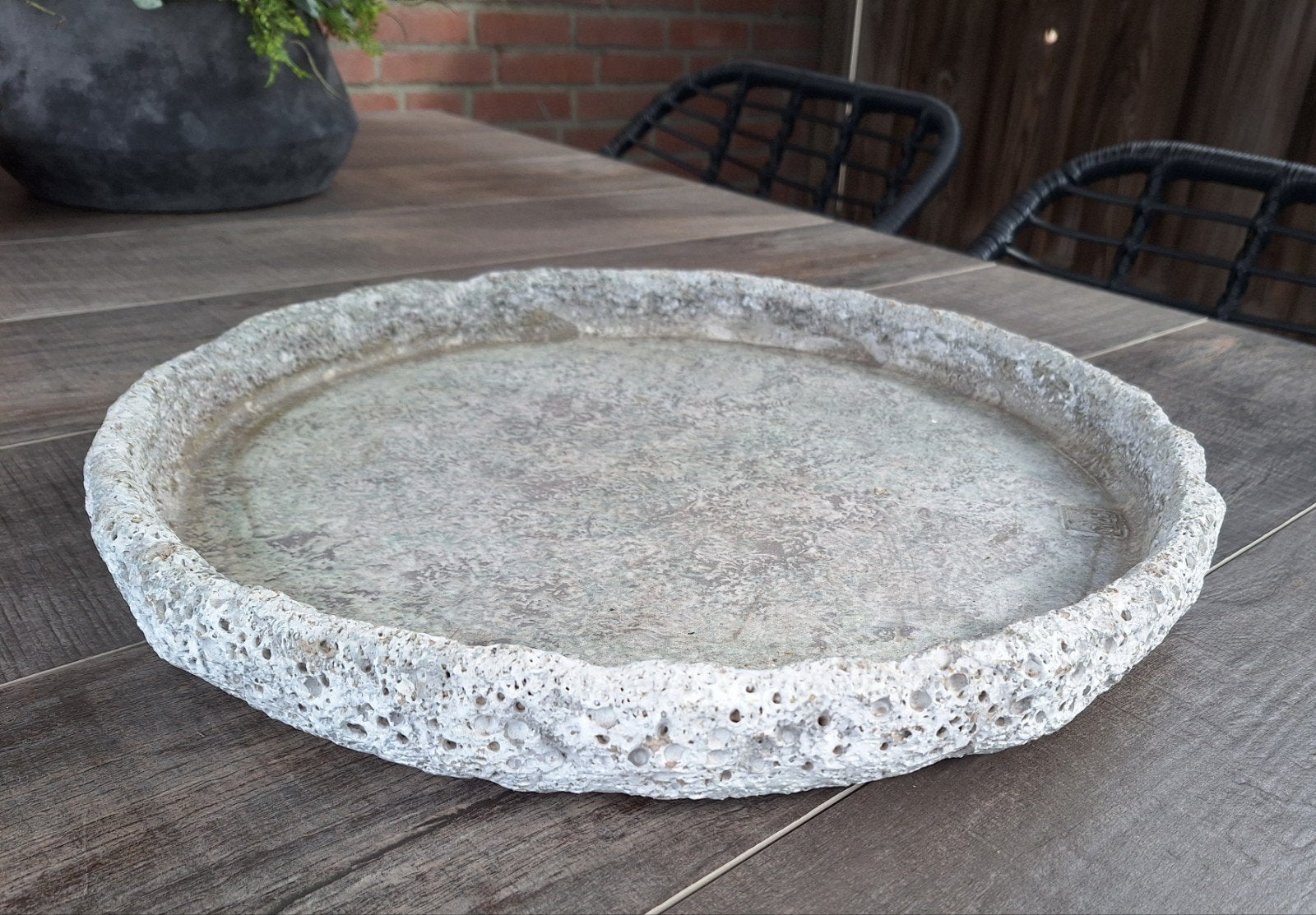 PTMD Stenen Schaal Rond - Ø 44cm, 5cm Hoog, Gebruikt, Schaal, Rond, Ophalen of Verzenden