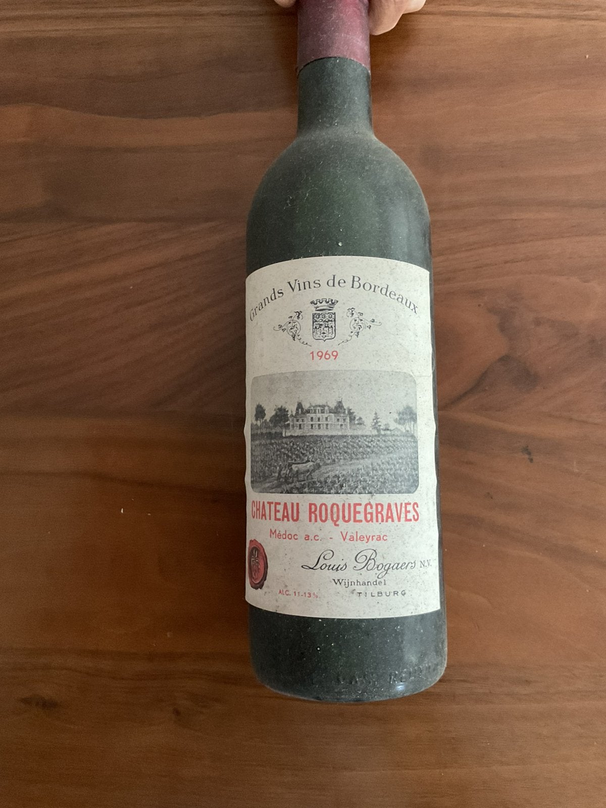 Fles wijn van 1969, Verzamelen, Ophalen, Frankrijk, Rode wijn, Vol