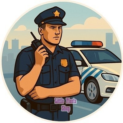 lf391 ouwel politie 20x4,7cm eetbare cupcake rondjes, Ophalen of Verzenden, Nieuw, Cupcakes, Versiering