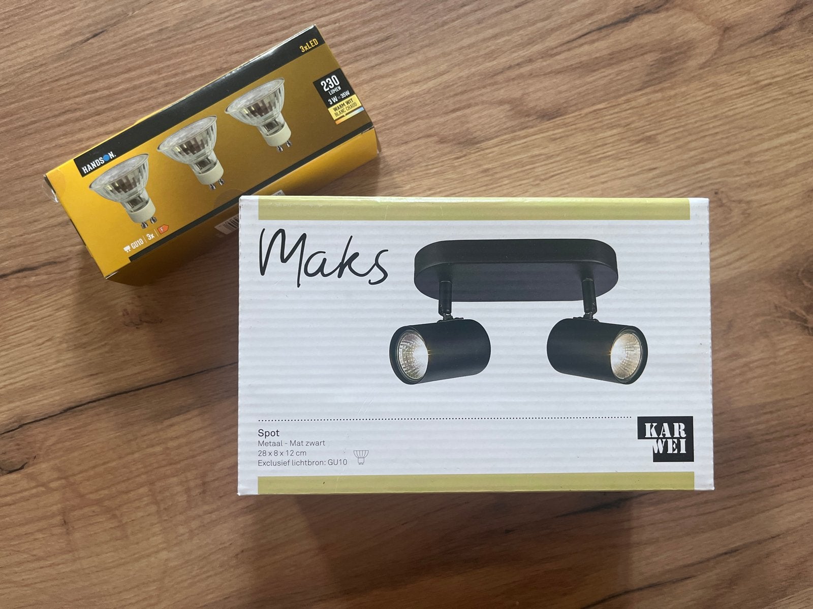 Karwei Maks spot met 3 LED GU10 lampen, GU10, Overige merken, Nieuw, Ophalen of Verzenden