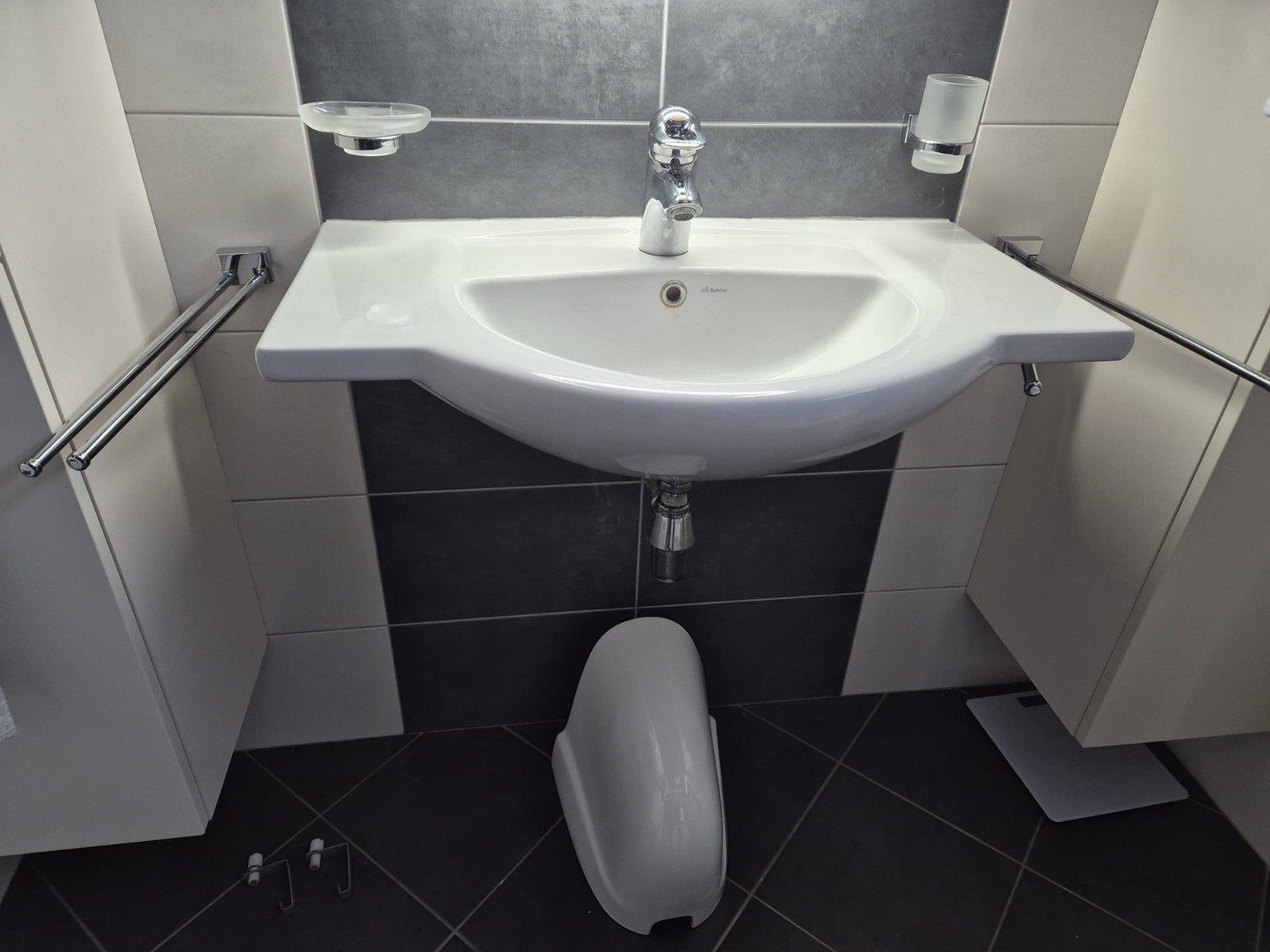 Wastafel met kraan (Axor Hansgrohe), Ophalen of Verzenden, Gebruikt, Chroom, Wastafel