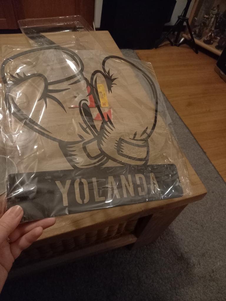 Boks handschoenen muurdeco met naam Yolanda, Ophalen of Verzenden, Nieuw, Boks-accessoire