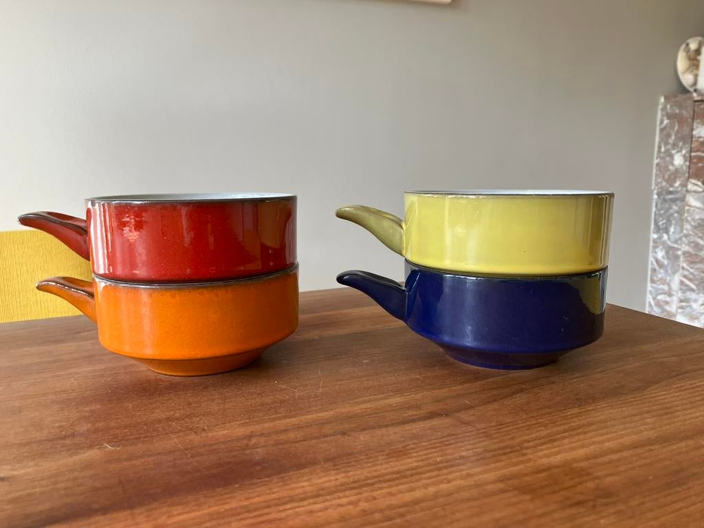 Retro vintage Soepkommen ‘t Vuur Soest 4 stuks, Ophalen of Verzenden, Huis en Inrichting