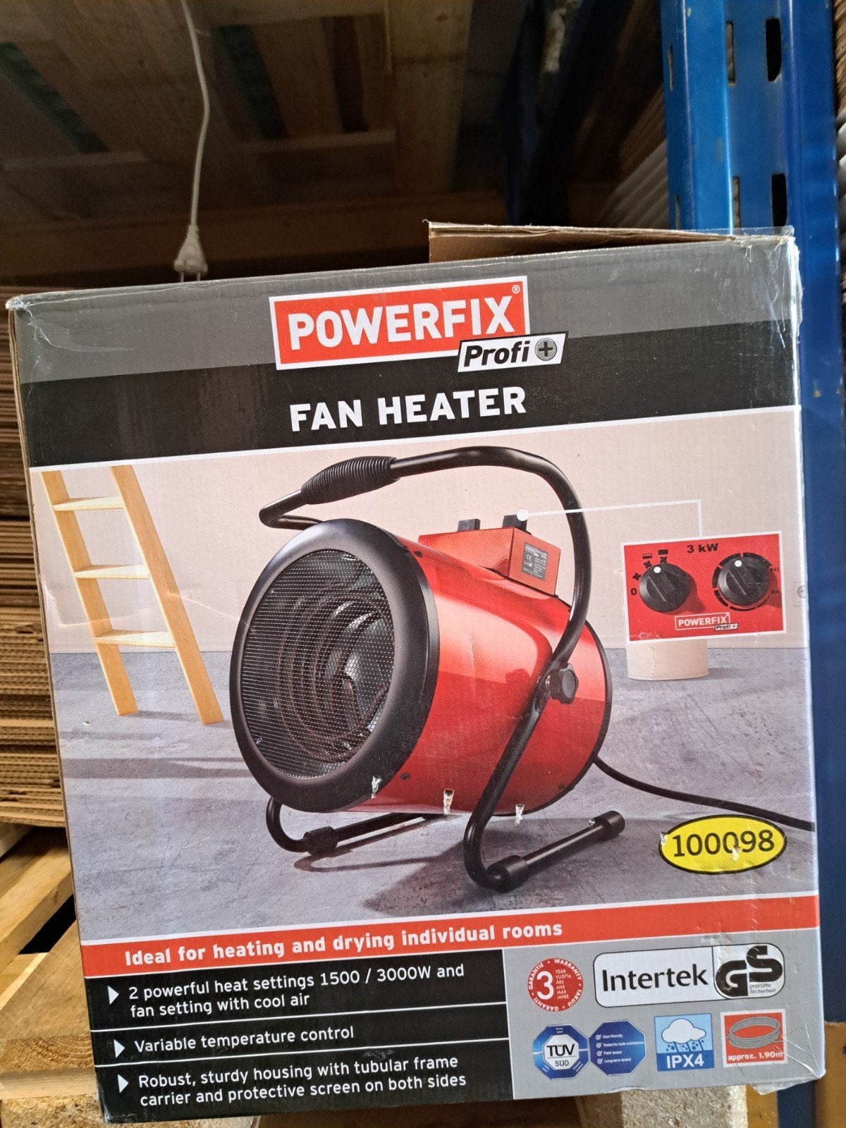 Powerfix Profi Ventilatorverwarming 3kW, Ophalen of Verzenden, Nieuw, 800 watt of meer, Kachel