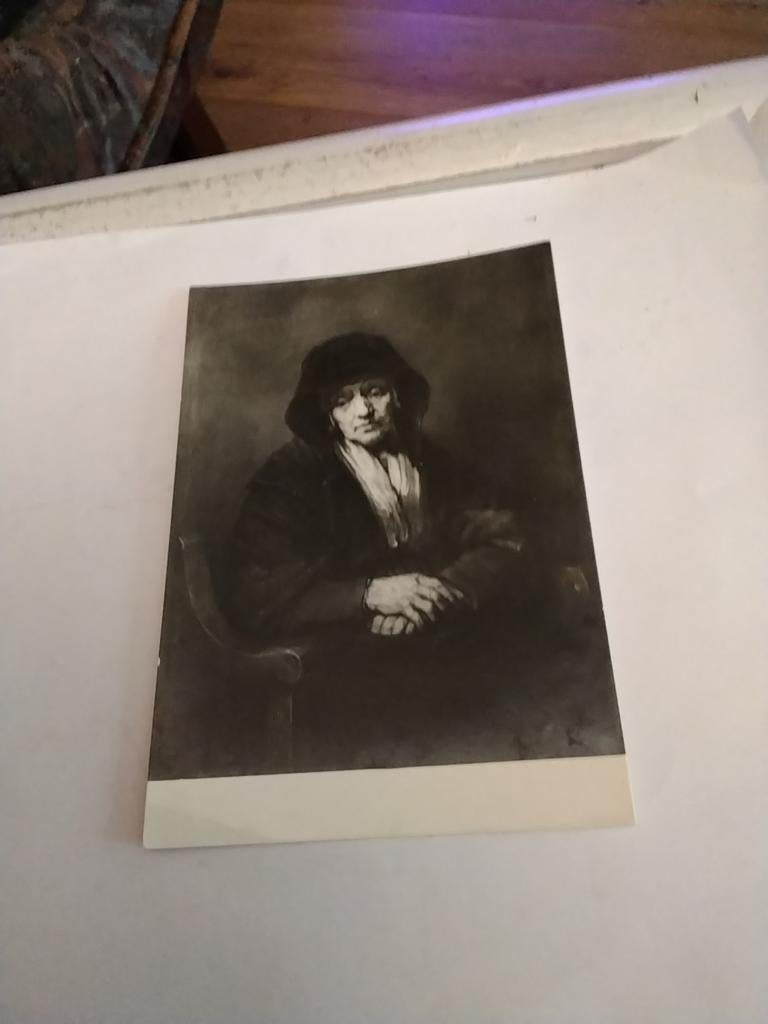REMBRANDT (1606 - 1669)  OUDE VROUW IN LEUNSTOEL, Ophalen of Verzenden