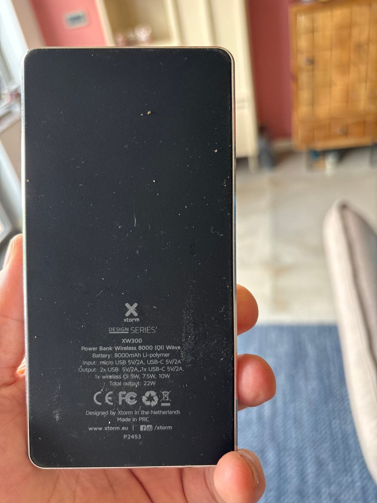Xtorm Power Bank Wireless 5000 (Qi) Weave 8000mAh, Ophalen of Verzenden, Zo goed als nieuw