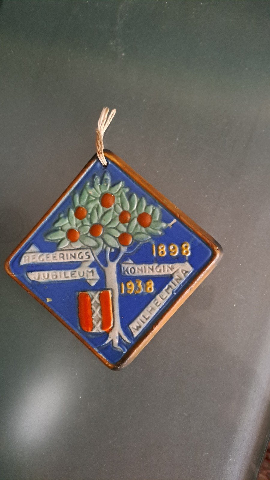 Regeringsjubileum Koningin Wilhelmina 1898-1938 Plaquette, Ophalen of Verzenden
