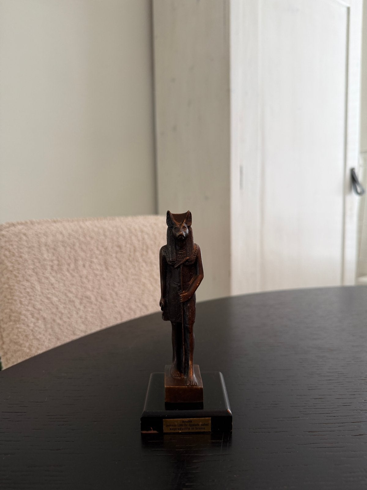 Anubis beeldje - Egyptische oudheid reproductie in brons, Verzamelen, Ophalen of Verzenden, Zo goed als nieuw, Overige typen