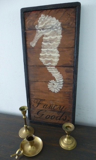 Handgeschilderd paneel / antiek vintage sign/pub bord/Fancy, 23 cm, Zo goed als nieuw, B6, Ingelijst