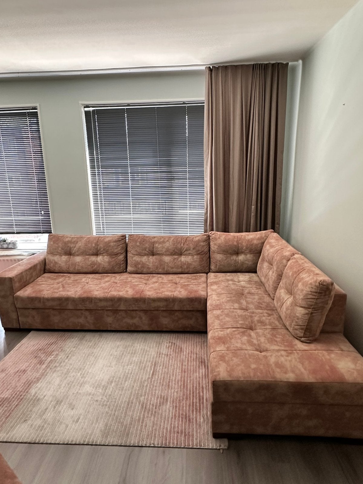 Moderne hoekbank XXL – zachte stof – zeer comfortabel, Ophalen, Zo goed als nieuw, Stof