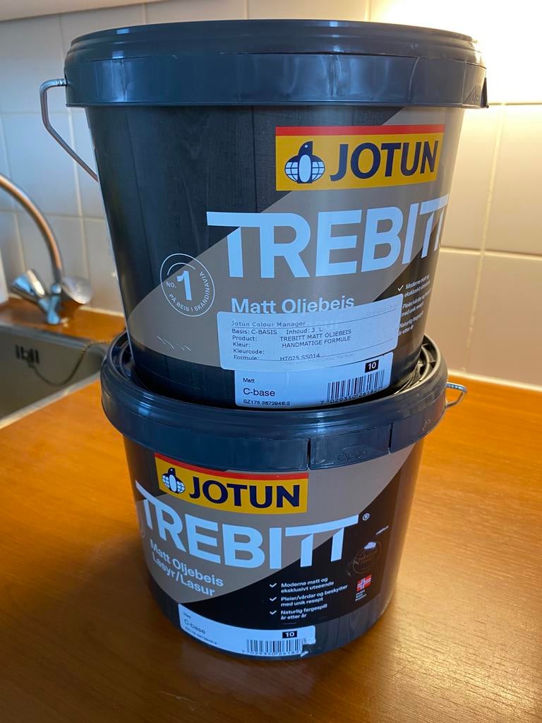 Jotun Trebitt Oljebeis Matt 2 x 3L, 5 tot 10 liter, Nieuw, Beits, Ophalen of Verzenden
