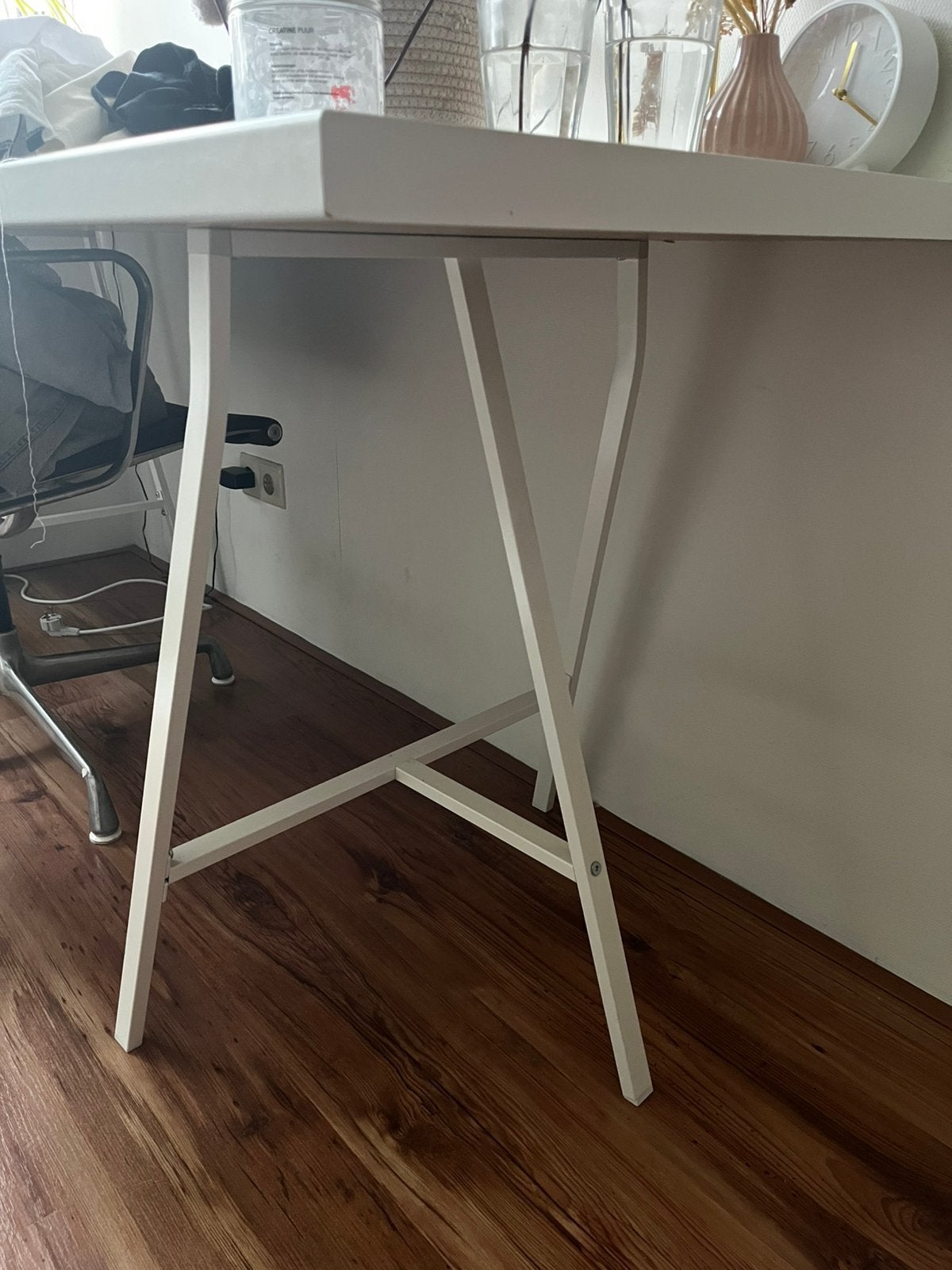 Schraag ikea staal wit, 2 zwart/antraciet schragen, Ophalen, Zo goed als nieuw