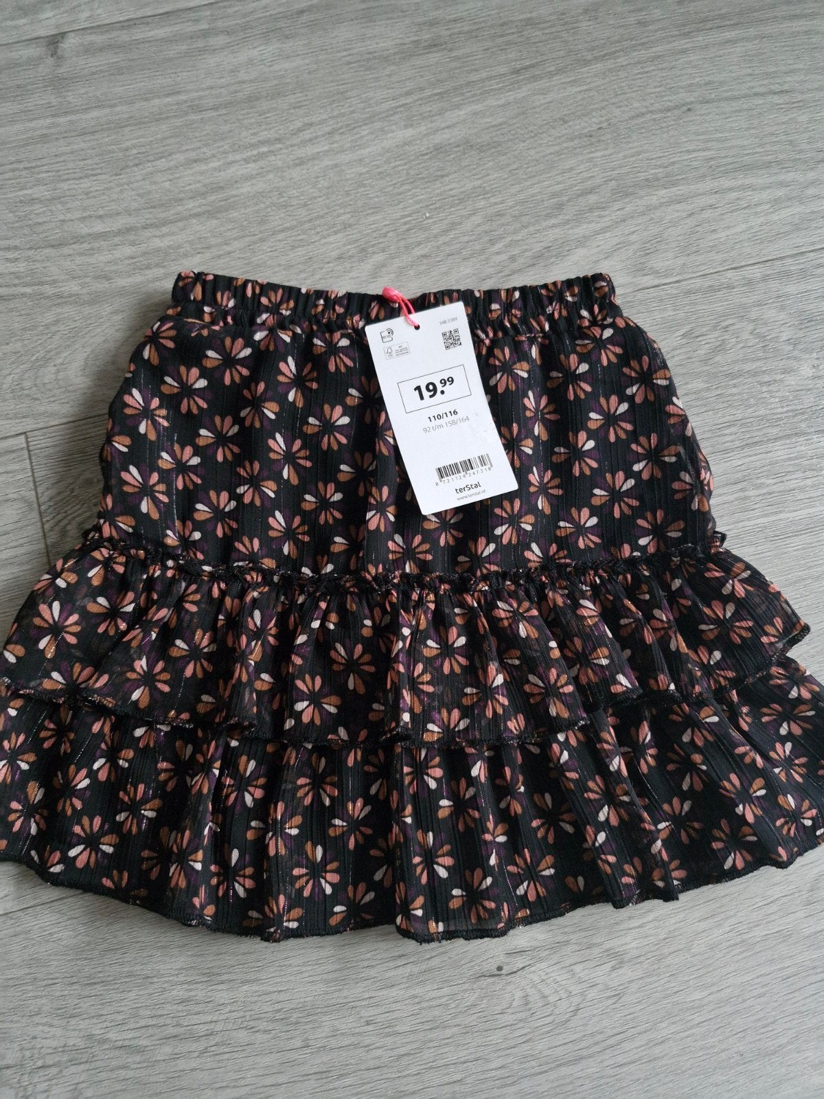 Zwart bloemen topje voor meisjes, maat 110/116, Kinderen en Baby's, Kinderkleding | Overige, Nieuw, Meisje, Ophalen of Verzenden