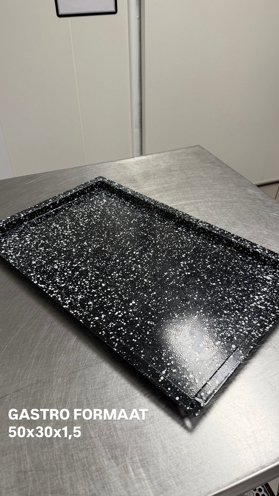 Geëmailleerde bakplaten horeca / bakkerij – Diverse formaten, Ophalen, Gebruikt, Emaille, Overige merken