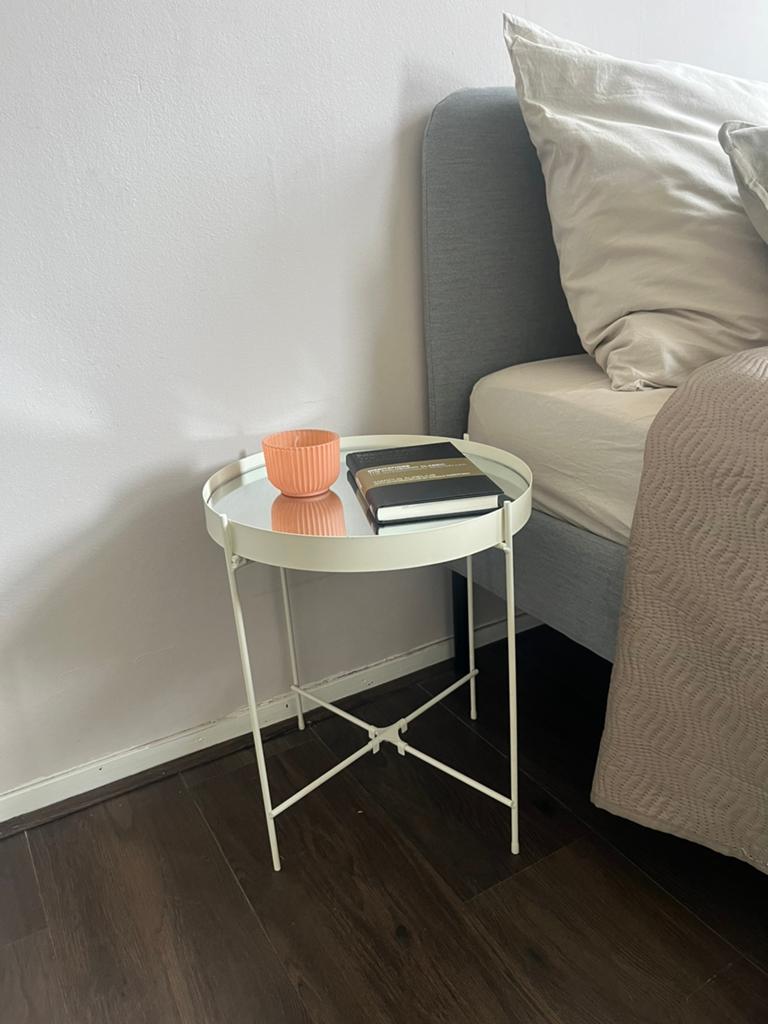 Mirror side table 36cm, Ophalen of Verzenden, Zo goed als nieuw, Rond, Minder dan 55 cm