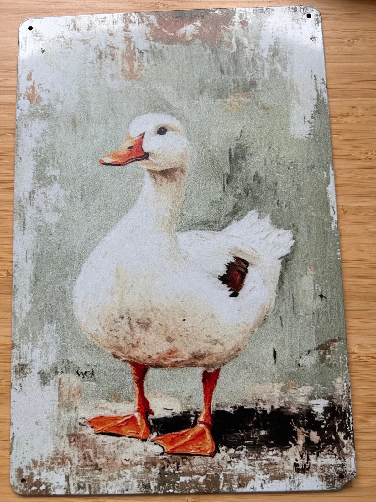 2D bedrukt aluminium paneel eend 20x30 cm, Meerkleurig, Overige stijlen, Nieuw, Ophalen of Verzenden