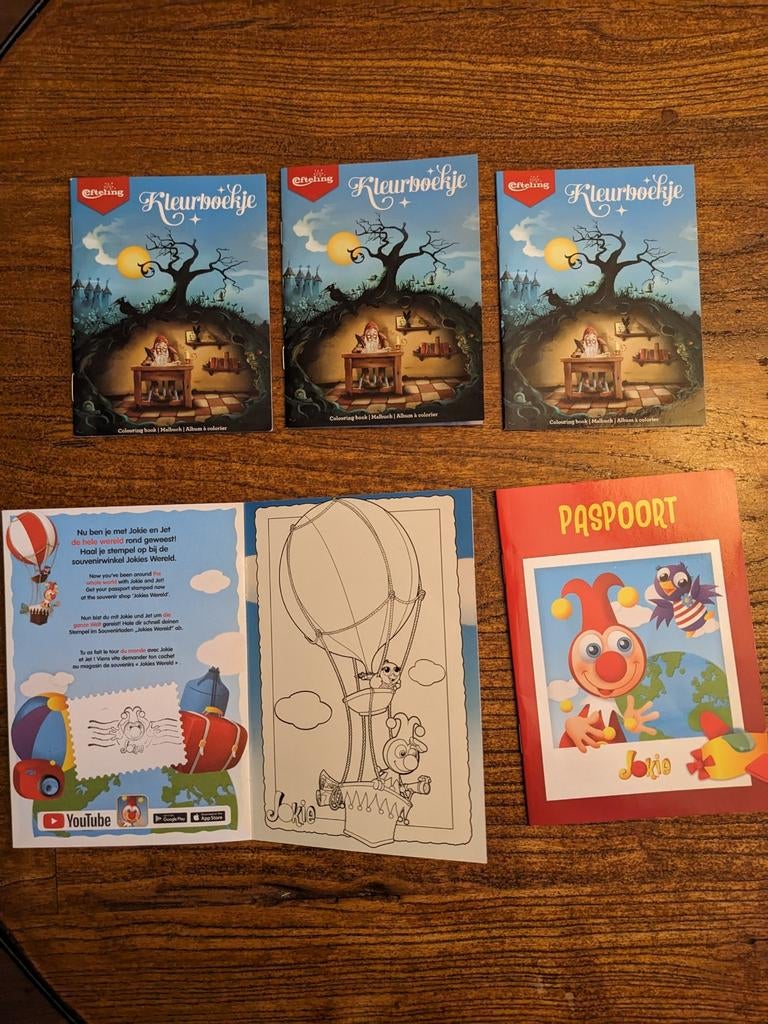 Efteling Kleurboekjes en Paspoort Jokie, Verzamelen, Efteling, Ophalen of Verzenden, Zo goed als nieuw