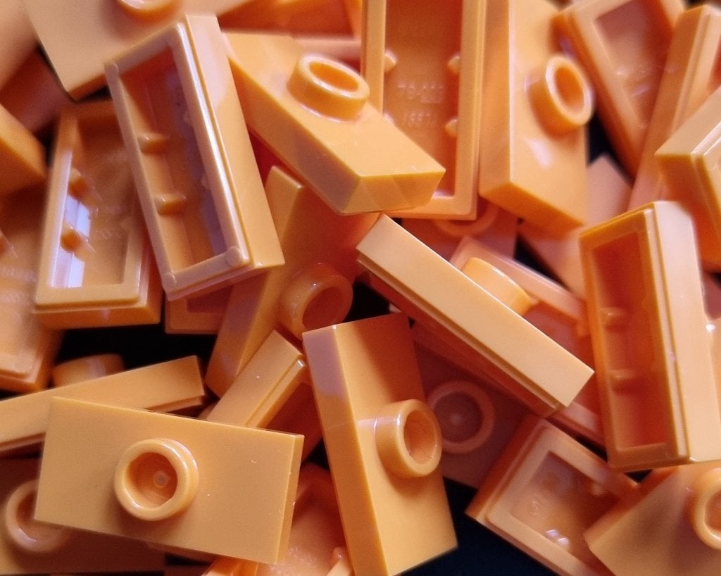 Lego 1x2 modified plate (jumper), Orange (per 50), Ophalen of Verzenden, Nieuw, Losse stenen, Lego