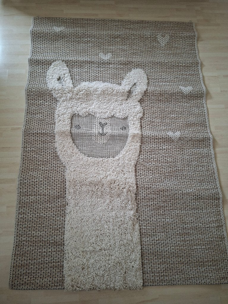 Wand/vloerkleed met lama, Boho, 116 cm, Wandkleed, Zo goed als nieuw