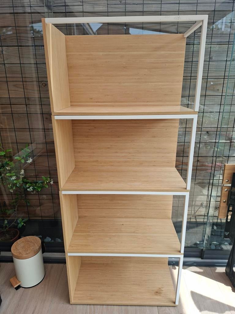 Ikea PS 2014 modulair opslagkast met wit metalen frame, Overige houtsoorten, Met plank(en), Modern, Scandinavisch, Minimalistisch