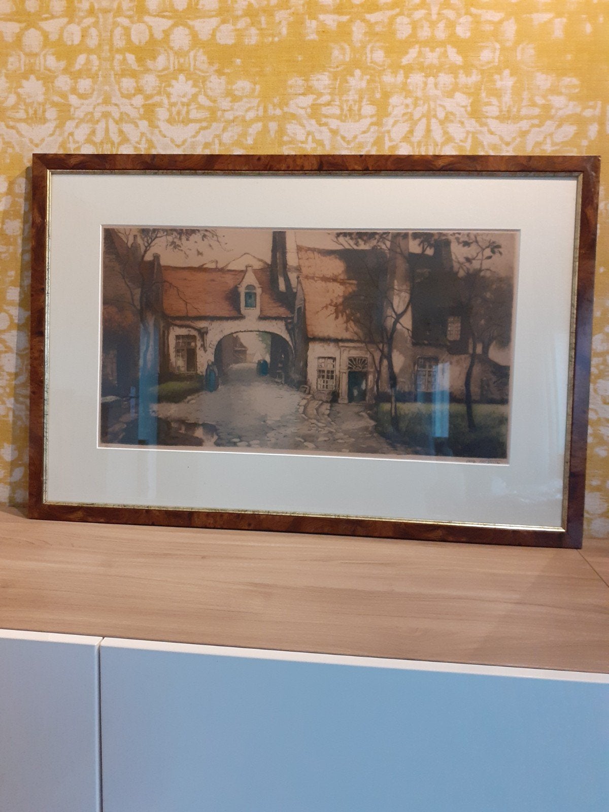 Gesigneerde Ets van A.J. van Neste - Stadsgezicht, Ophalen, Stadsgezicht, 59 cm, 87 cm