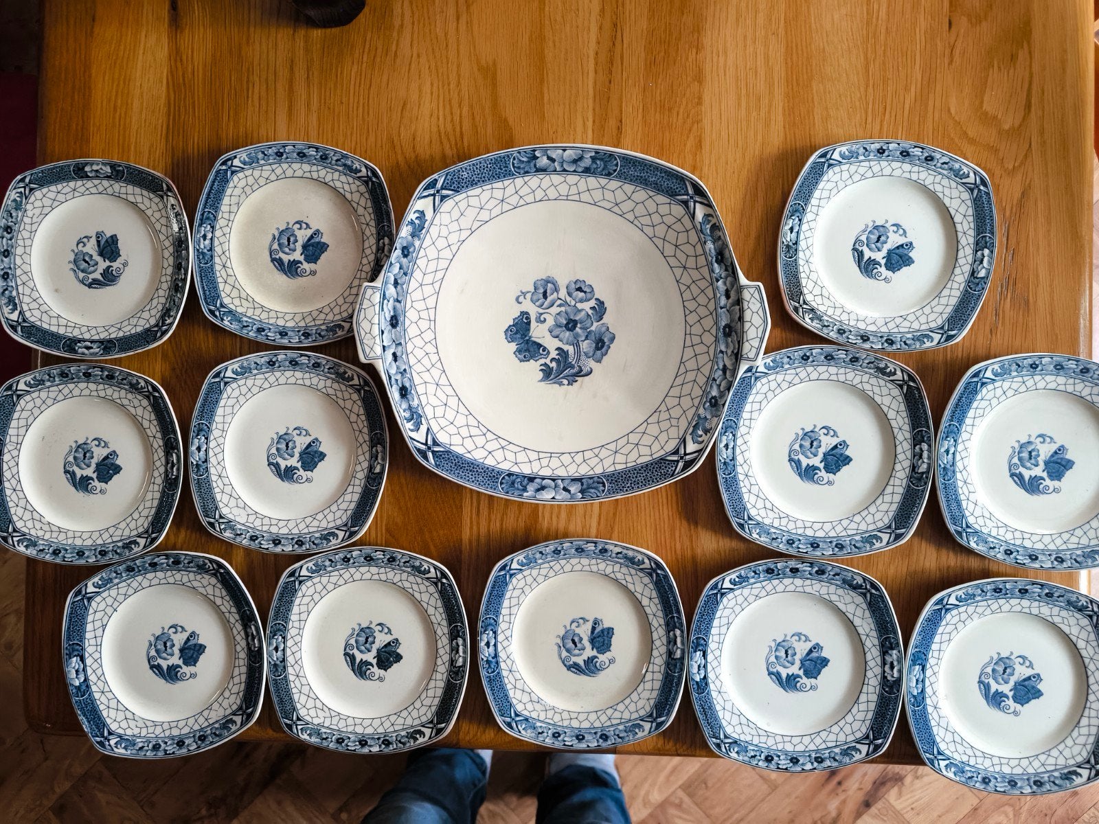 Gebaksstel, 12 delig, Antiek en Kunst, Antiek | Servies compleet, Ophalen of Verzenden