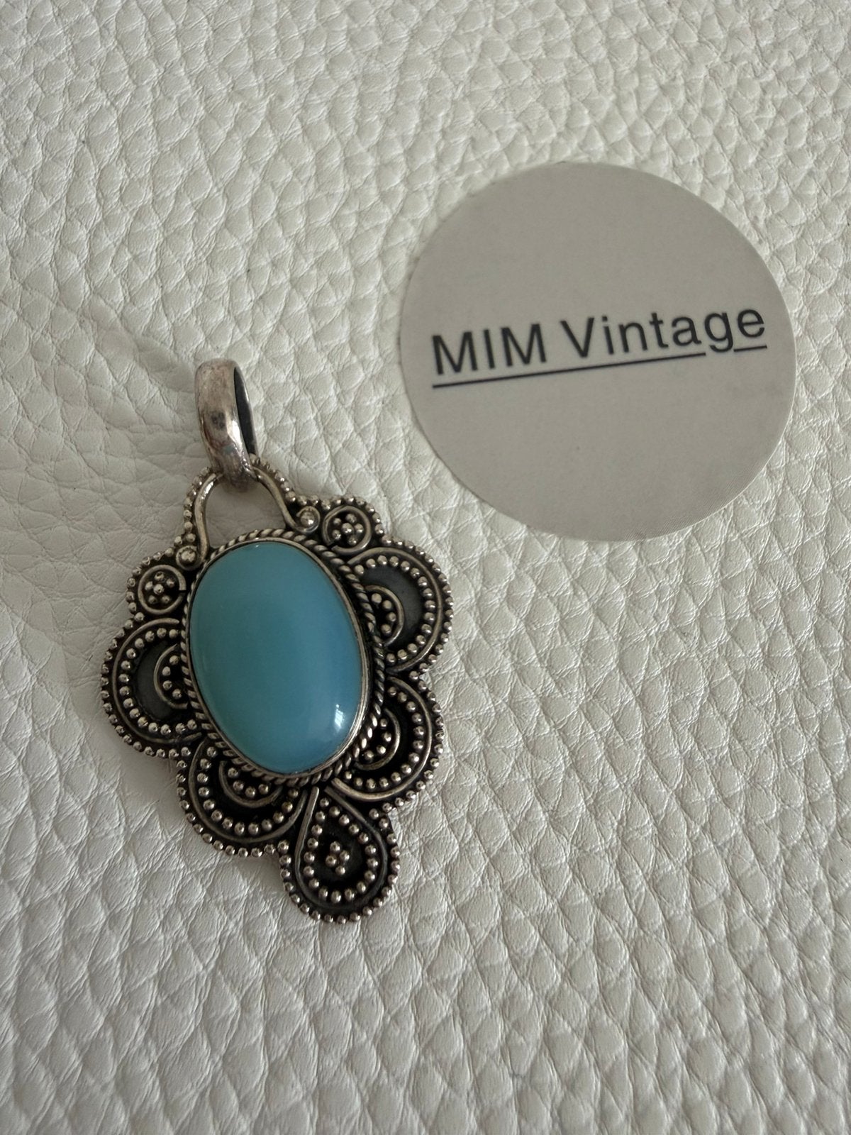 M177/ Prachtige Zilveren CHALCEDOON Hanger, Gebruikt, Verzenden, X, Zilver