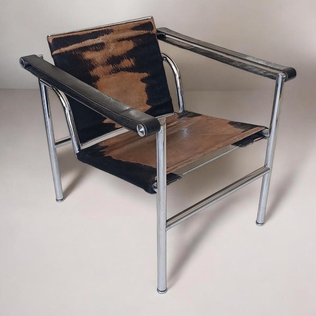 1x Perriand jeanneret Le Corbusier chaise longue LC1 Cassina, Gebruikt, Minder dan 75 cm, Leer, Ophalen of Verzenden