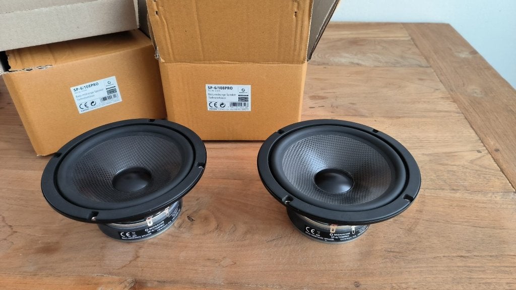 Monacor SP6-108 pro (set van 2), Audio, Tv en Foto, Luidsprekers, Ophalen, Gebruikt, Overige merken
