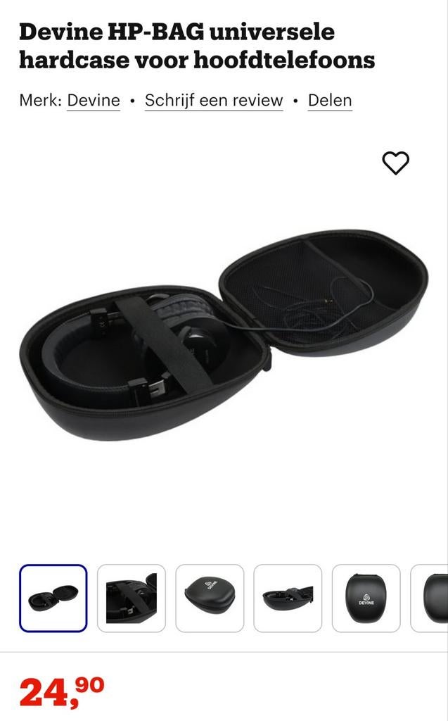 Devine HP-BAG Universele Hardcase voor Hoofdtelefoons, Ophalen of Verzenden, Nieuw, Overige merken
