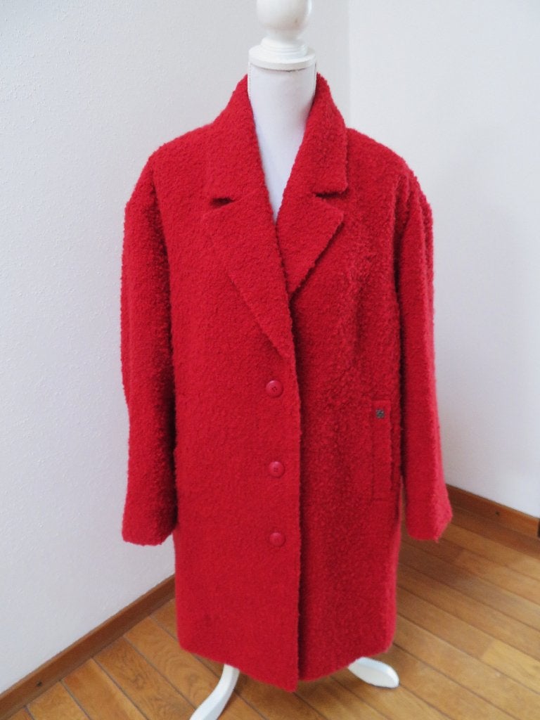 K85 FUCHS SCHMITT aparte bouclé jas rood maat 46, Maat 46/48 (XL) of groter, Ophalen of Verzenden, Zo goed als nieuw, Fuchs Schmitt