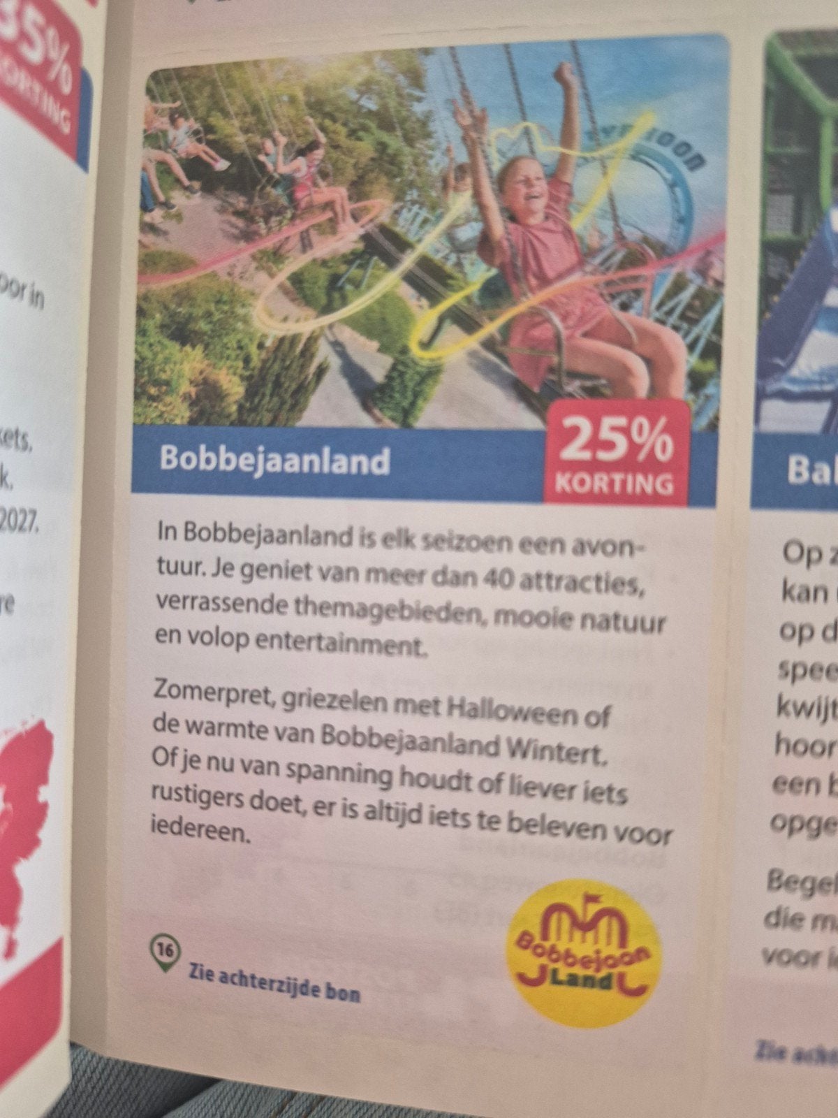 Bobbejaanland 25% korting, Drie personen of meer, Kortingsbon