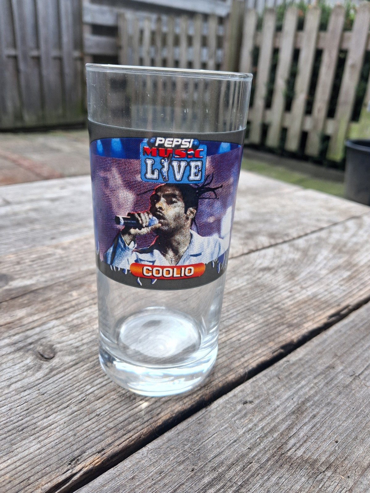 Vintage Pepsi Music Live Glas (1997) - Rapper Coolio - Rare, Ophalen of Verzenden, Zo goed als nieuw, Frisdrankglas