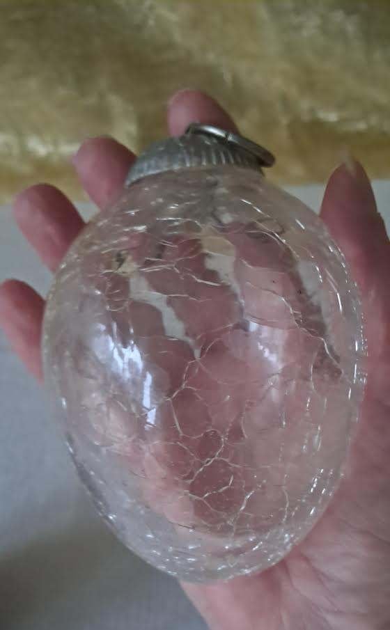 Heksenbal kerstbal cone vormig doorzichtig craquelé, Diversen, Kerst, Ophalen of Verzenden