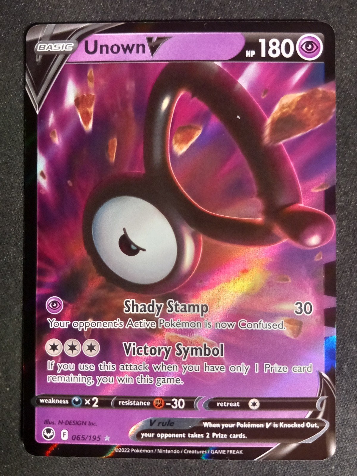 Pokemon Unown V 065/195 Silver Tempest Ultra Rare NM, Verzenden, Zo goed als nieuw, Losse kaart, Foil