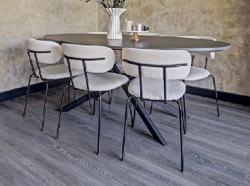 SET TAFEL MET STOELEN, Huis en Inrichting, Tafels | Eettafels, Ophalen, 100 tot 150 cm, 200 cm of meer, Zo goed als nieuw
