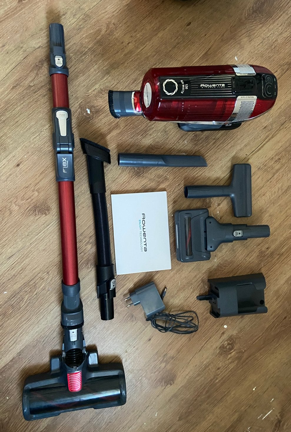 Rowenta X-Force Flex 11.60 draadloze steelstofzuiger, Witgoed en Apparatuur, Stofzuigers, Draadloos, Gebruikt, Reservoir, Steelstofzuiger