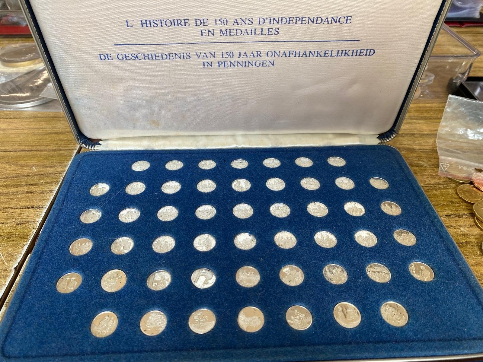 set 50 zilveren penningen, Ophalen of Verzenden, Zilver