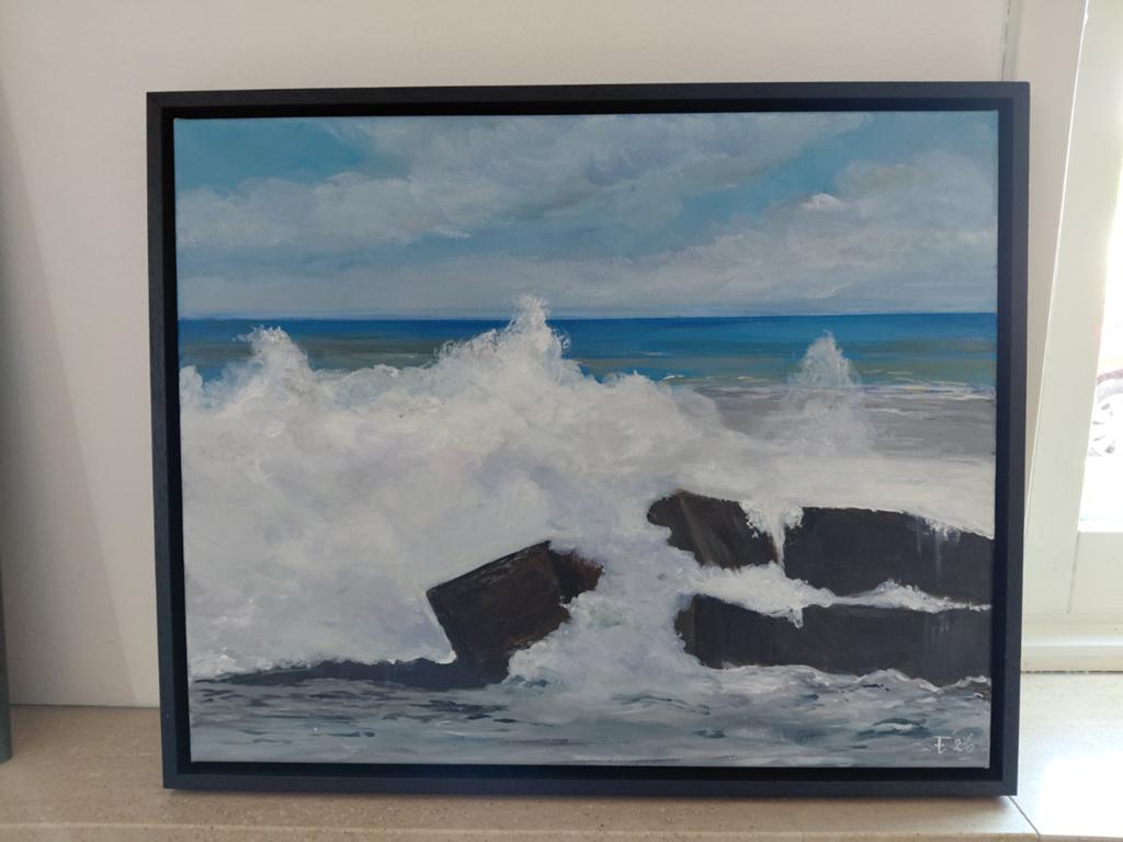 Woeste zee., Antiek en Kunst, Kunst | Schilderijen | Klassiek, Ophalen