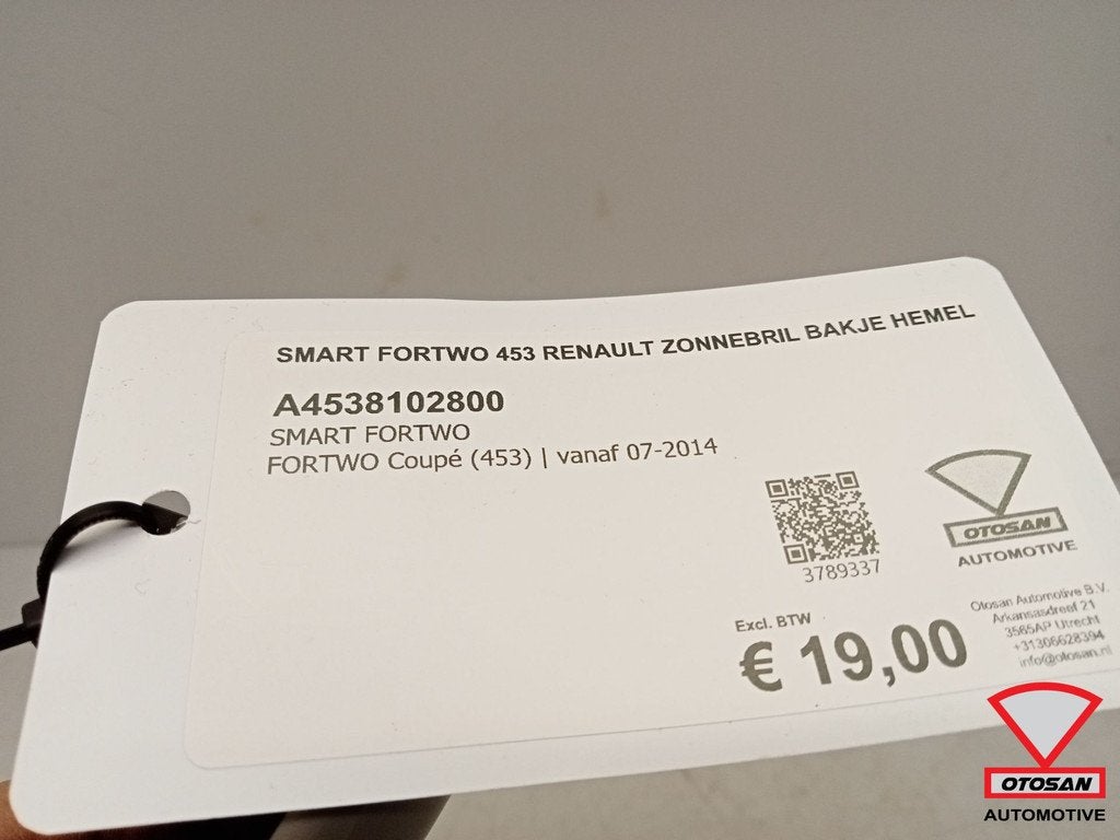 Smart Fortwo 453 Renault Zonnebril Bakje Hemel A4538102800, Gebruikt, Mercedes-Benz AG, Ophalen of Verzenden, Mercedesstrasse 120
70372  Stuttgart, DE