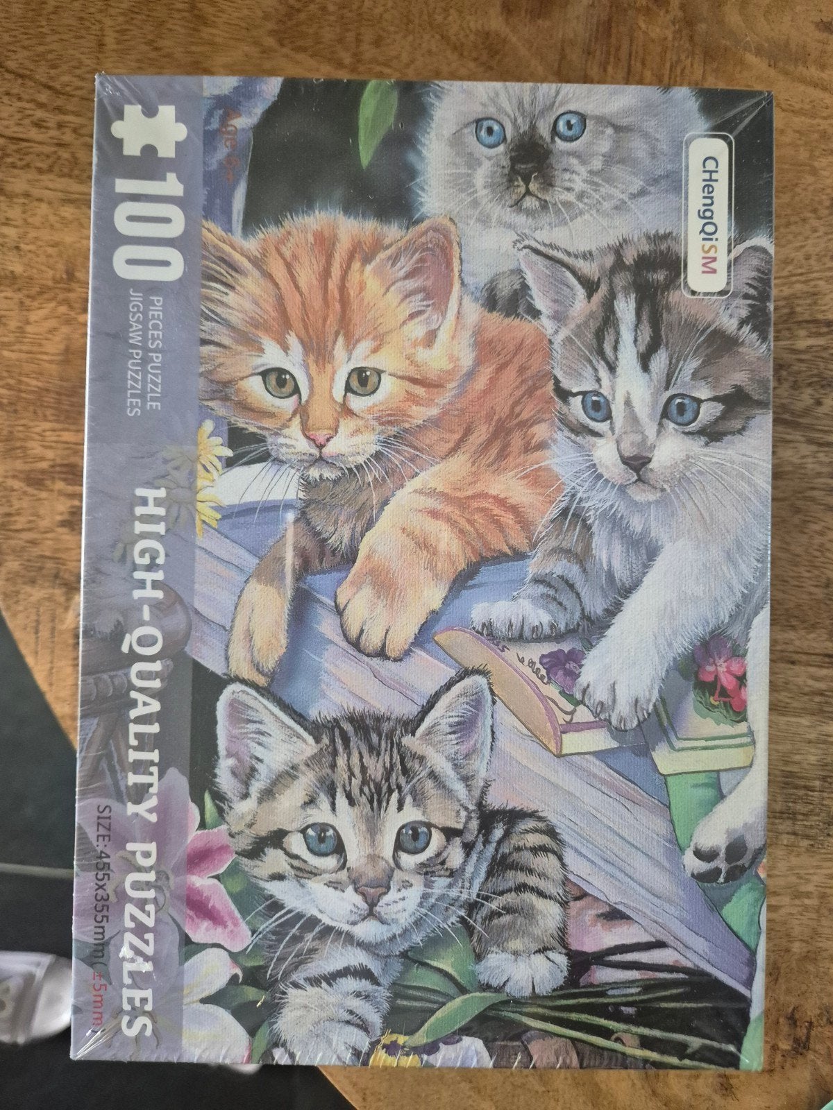 Leuke puzzel met 100 stukjes - schattige kittens, Ophalen of Verzenden, Minder dan 500 stukjes, Nieuw, Legpuzzel