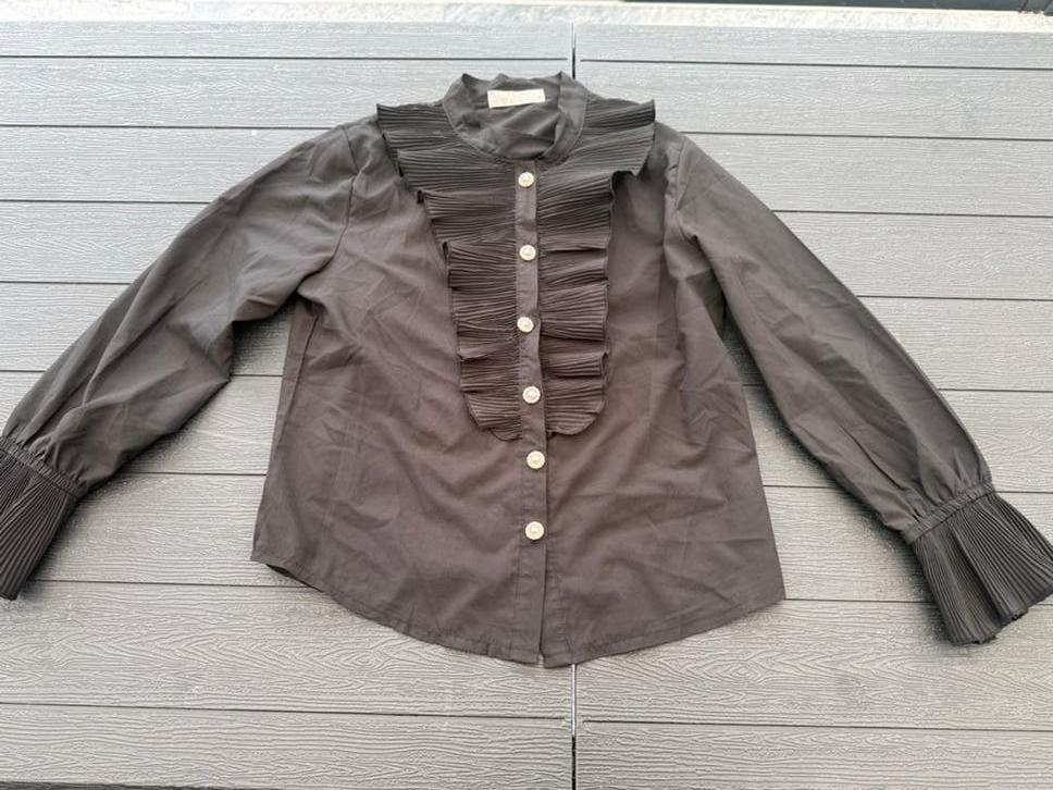 Zwarte nette blouse maat 146 zgan, Kinderen en Baby's, Kinderkleding | Maat 146, Ophalen of Verzenden, Zo goed als nieuw, Meisje