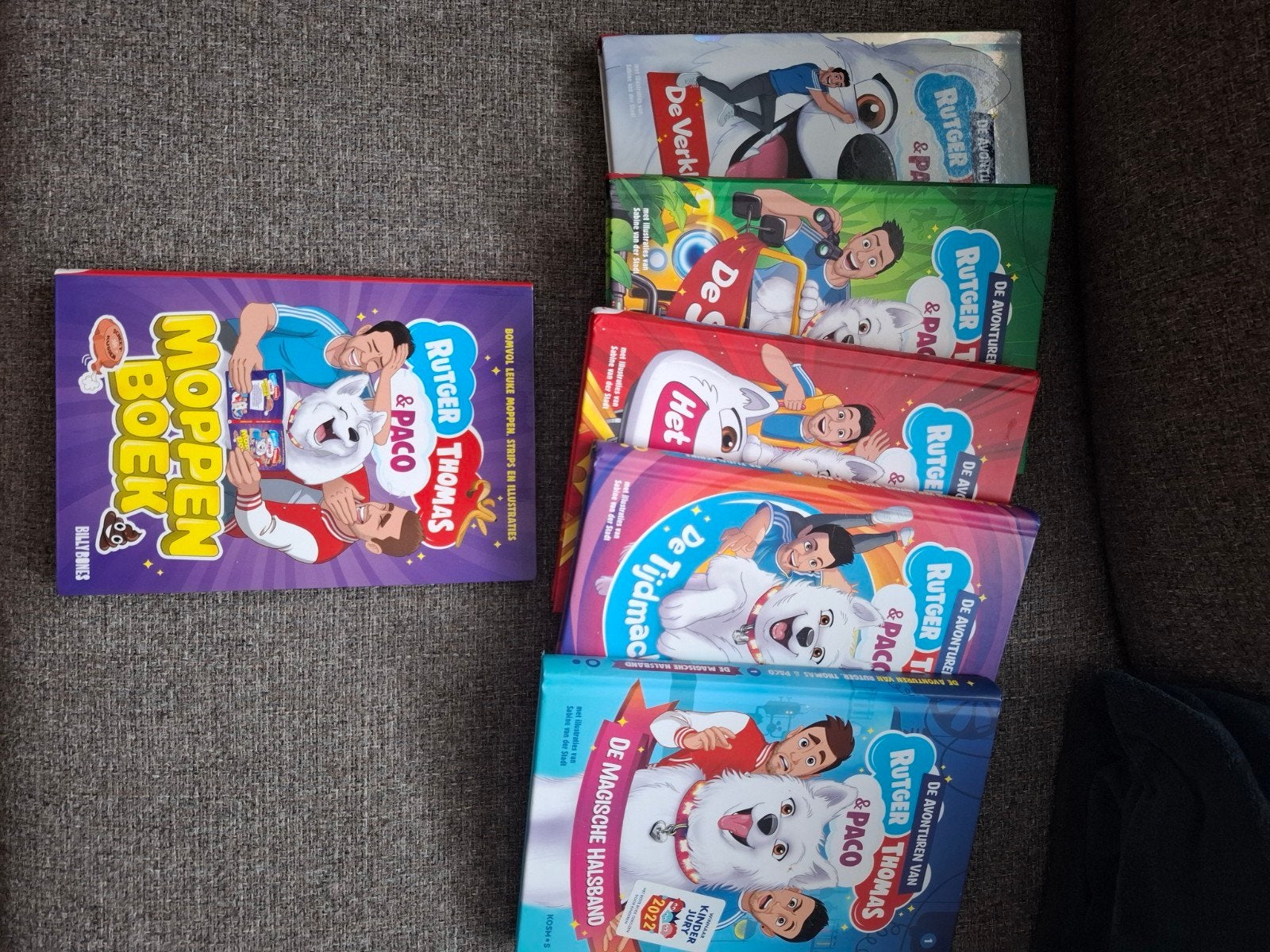 Rutger, Thomas en Paco boeken (6 stuks) + Moppenboek, Ophalen, Zo goed als nieuw, Rutger Vink, Thomas van Grinsven, Fictie algemeen