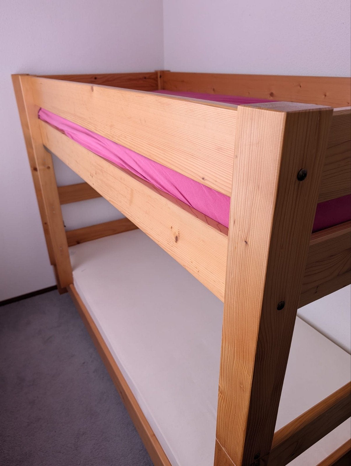 Stapelbed bed hoogslaper grenen massief, Ophalen, Gebruikt, 90 cm, Eenpersoons