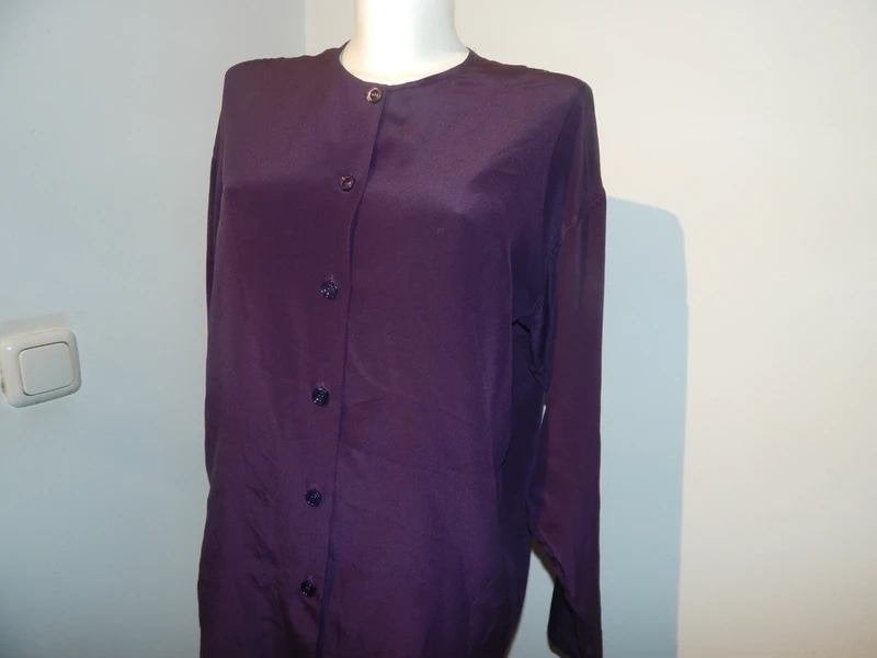Pauw Amsterdam aubergine zijde blouse knopen 36/38, Verzenden, Paars, Pauw, Zo goed als nieuw