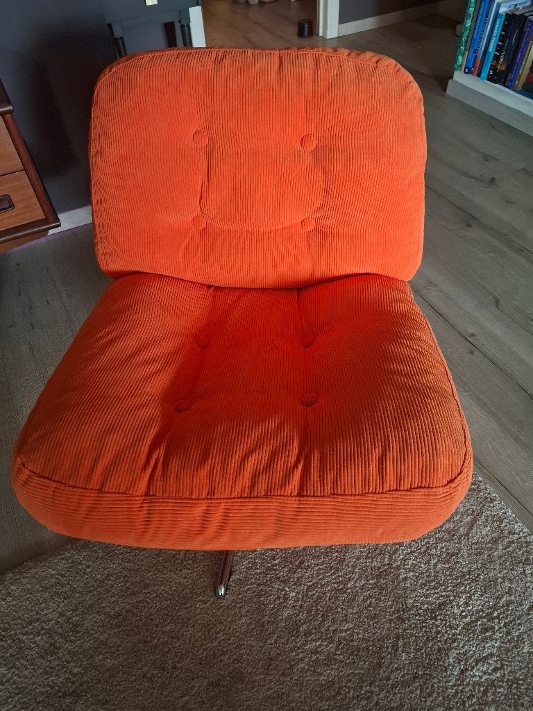 IKEA DYVLINGE draai relax fauteuil - oranje, Huis en Inrichting, Fauteuils, Ophalen, Minder dan 50 cm, 75 tot 100 cm, Zo goed als nieuw