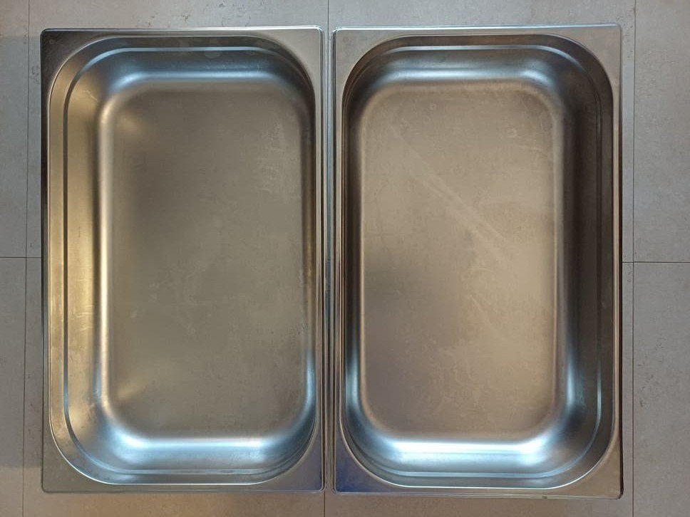 RVS Gastronorm bakken 1/1 - 2 stuks, Ophalen of Verzenden, Zo goed als nieuw
