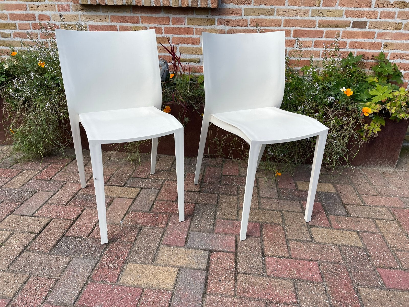 Philippe Starck,Slick Slick stoel,design stoel,retro stoel, Kunststof, Twee, Wit, Philippe Starck,Slick Slick stoel,design stoel,retro stoel